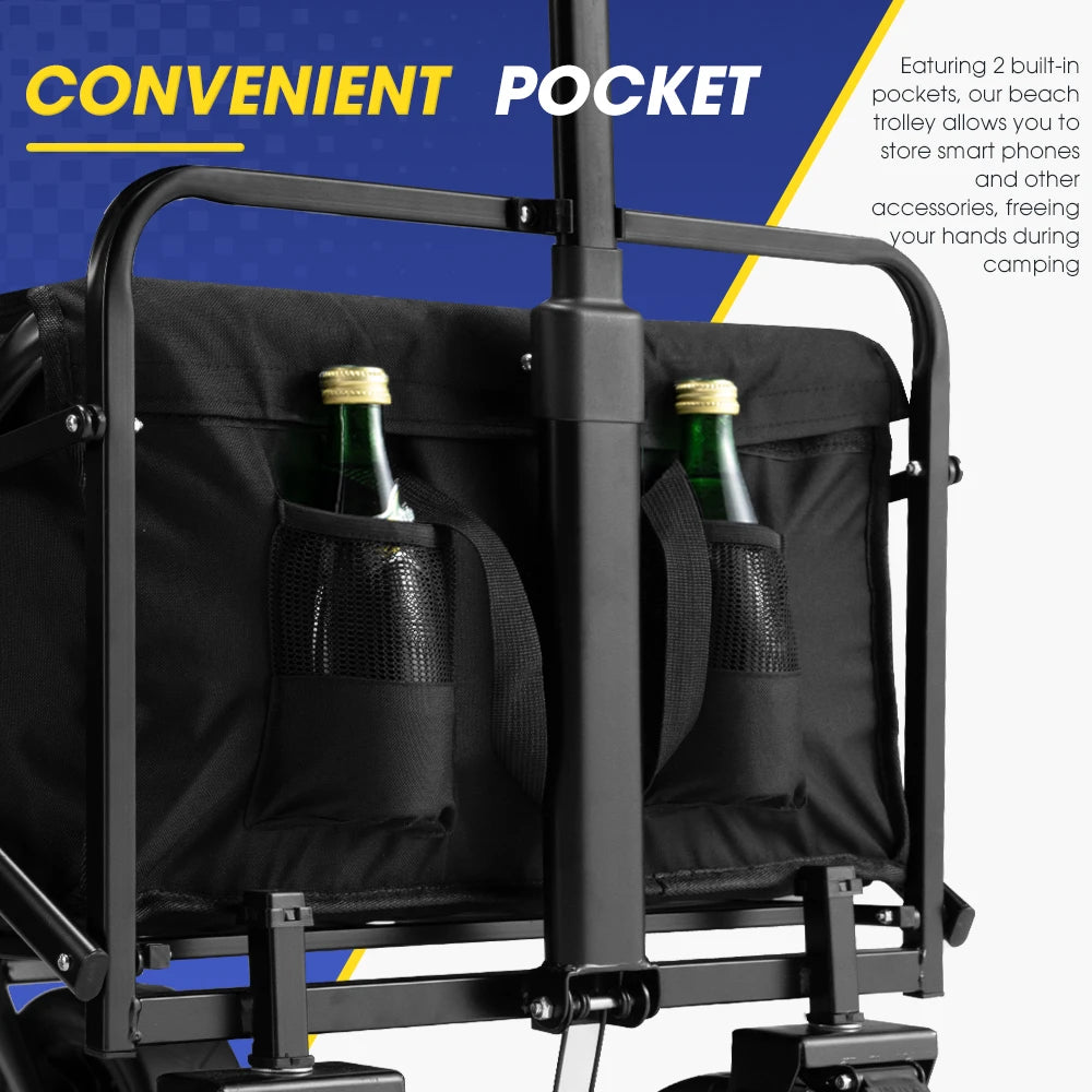 SAN HIMA 100KG Capacity Outdoor Garden Beach Trolley Fishing Folding Camping Cart Wagon Portable Collapsible Luggage Cart