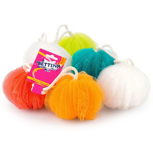 Bettina Luxury Mesh Body Puffs – 3-Pack, Assorted Colours