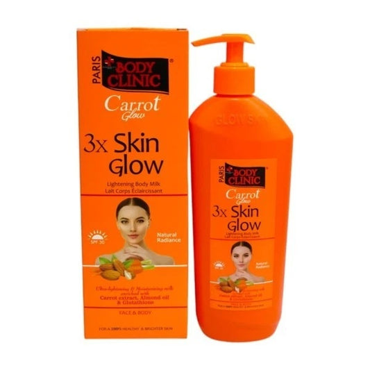 Body Clinic Carrot Body Milk 400ml – Skin Brightening, Glow & Hydrating Lotion
