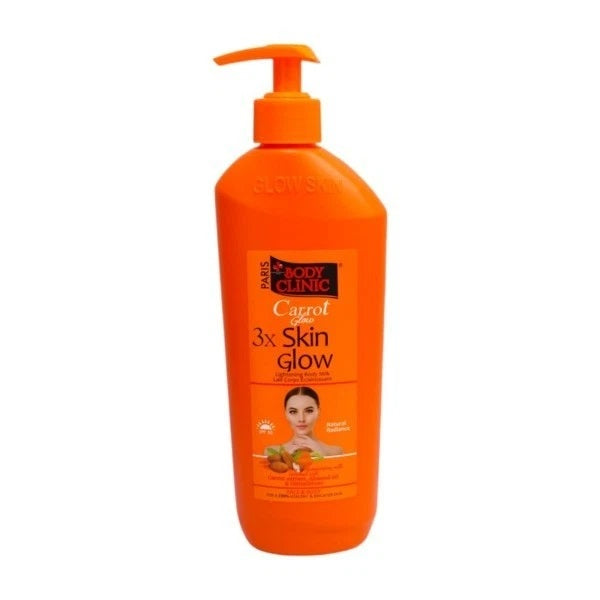 Body Clinic Carrot Body Milk 400ml – Skin Brightening, Glow & Hydrating Lotion