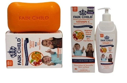 Fair Child Vitamin C Soap + Body Milk Lotion Combo – Skin Brightening & glow