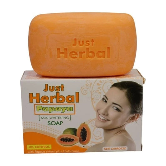 Just Herbal Papaya Skin Whitening Soap 175g – Natural Brightening for All Skin